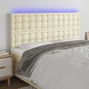 LED uzglavlje krem 160x5x118/128 cm od umjetne kože