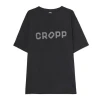 Cropp - Majica z napisom - črna
