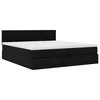 Otomanski krevet s madracem crni 200x200 cm od tkanine