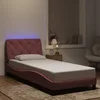 Okvir kreveta s LED-om bez madraca ružičasti 90 x 190 cm baršunasti