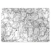 Decormat Podloga za stol parket Doodle -style mačke 140x100 cm 15 cm