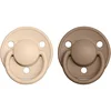 BIBS De Lux Natural Rubber 1 duda Vanilla/Dark Oak 2 kos