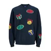 JACK & JONES Pulover JORHOLIDAY nočno modra/svetlo rumena/meta/rdeča