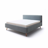 Modro-siva zakonska postelja z letvenim dnom in prostorom za shranjevanje Meise Möbel Mattis, 160 x 200 cm