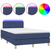 Krevet box spring s madracem LED plavi 120 x 200 cm od tkanine