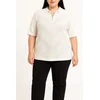 Plus size pletena majica, bel