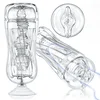 SuperLove 3D Realistic Texture Masturbator with Suction Cup Crystal Clear