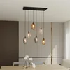 EMIBIG LIGHTING Visoka svetilka Glassy, pisana, 70 cm, 6-kraka, izbočena stekla - Dnevna soba/jedilnica - Sodobni - črna, prozorna, jantarna, dimno siva - Kovina