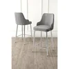 Hanah Home set od 4 barskih stolica Tera, siva tkanina Babyface, hromirane metalne noge