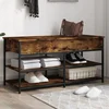 Klupa za cipele boja dimljenog hrasta 100x42,5x50 cm drvena