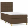 Vidaxl Box spring postelja z vzmetnico temno rjav 90x190 cm blago