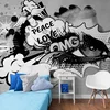 Samolepilna tapeta sivo graffiti oko - 343x231