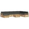 Set vanjskih sofa 9 pcs Bijela i antracit Čvrsto drvo akacije