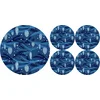Bertoni Home Unisexs 1+4 Round Table Pads Set Cone Navy Blue