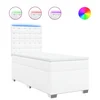 Vidaxl Box spring postelja z vzmetnico bel 100x200 cm umetno usnje