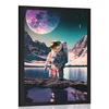 Plakat astronavt na površini neznanega planeta - 60x90 silver