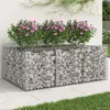 vidaXL Gabionska dvignjena postelja srebrna 150 x 100 x 60 cm