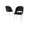 Hanah Home set trpezarijskih stolica Pane 4 kom, antracit tkanina Babyface, bele metalne noge