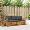 Setovi sofa 3 pcs Prirodna i antracit Čvrsto drvo akacije