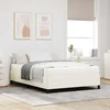 vidaXL vidaXL Konstrukcija postelje z vzmetnico krema 140 x 200 cm blago, (5000123831)