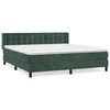 Vidaxl Box spring postelja z vzmetnico temno zelena 180x200 cm žamet