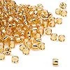 Kašaste perle (seed beads) 4 mm providna sa srebrnom linijom bež