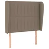 Vidaxl Vzglavje z ušesi taupe 83x23x118/128 cm blago