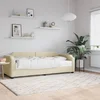 Dnevni krevet s madracem krem 100 x 200 cm od tkanine