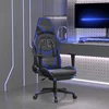 Igraća stolica od umjetne kože s osloncem za noge crno-plava