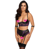 Cottelli Bondage Elegant Floral Quarter Cup Bra Set 2221322 Purple 85C/XL