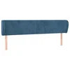 Vidaxl Vzglavje z ušesi temno modro 183x23x78/88 cm žamet