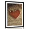 Plakat s paspartujem srce na štoru - 30x45 no frame