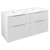 CIRASA omarica z dvojnim umivalnikom 121x66x46cm, bel sijaj - Bela - 121x66x46 cm - Sapho - CIRASA - 24 - MDF/laminat - 1210 - 660 - 460 - 14