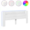 Vidaxl Omarica za vzglavje postelje LED bela 220x16,5x103,5 cm