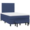 Vidaxl Box spring postelja z vzmetnico modra 120x190 cm blago