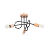 Sollux SL.1477 - Plafonski luster EMBER 3xE27/15W/230V crna/bež/bukva