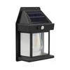 LED solarno zidno svetlo sa senzorom LED/3,7V 600 mAh IP44 crno