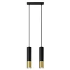 Sollux SL.0953 - Luster na sajli LOOPEZ 2xGU10/10W/230V crna/zlatna