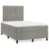 Krevet box spring s madracem LED svjetlosivi 120x190 cm tkanina