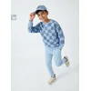 Sinsay - Karirana crewneck dukserica - svetlo plava