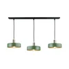 Luster na sajli HAKI 3xE27/60W/230V zelena/crna/sjajni hrom