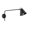 Argon 8009 - Zidna lampa AVALONE 1xE27/15W/230V 57 cm crna/zlatna