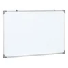 HOMCOM Magnetna tabla za steno z zaobljenimi robovi, z gumo, markerji in magneti, bela tabla iz aluminija, 90x60x1.8 cm