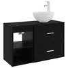Set namještaja za kupaonicu 2 pcs Crni hrast Konstruirano drvo