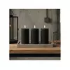 SET 3x LED sveće BRILLO LED/2xAA 15 cm, crne, sa daljinskim upravljačem
