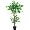 OUTSUNNY Umetna rastlina za notranjost z 546 listi z loncem iz cementa, lažna rastlina iz PP in PE, O16x120 cm, za spalnico, pisarno, dnevno sobo, zelena rjava in črna