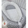 Bubamara037 Gnezdo za bebe Zvezdice, Belo-sivo