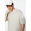 Trendyol Limited Edition Stone Relaxed Knitwear Band Textured Pique T-Shirt