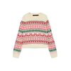 VERO MODA Pulover VMNEWCHRISTMAS bež / smaragd / melona