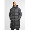 Mens long quilted coat black